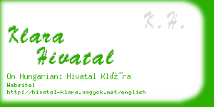 klara hivatal business card